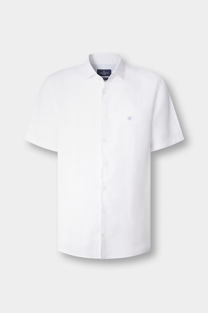 Košeľa Hackett London Gmd Linen Ss Optic White