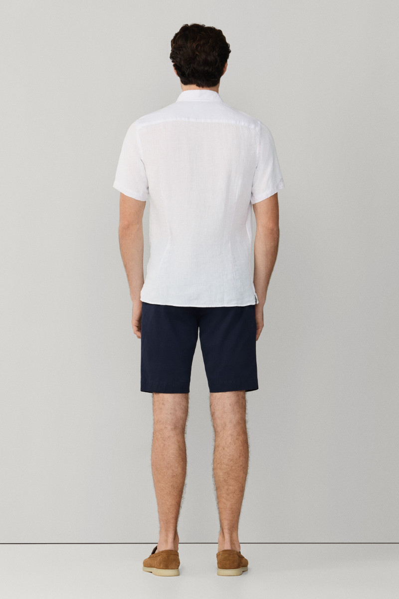 Košeľa Hackett London Gmd Linen Ss Optic White