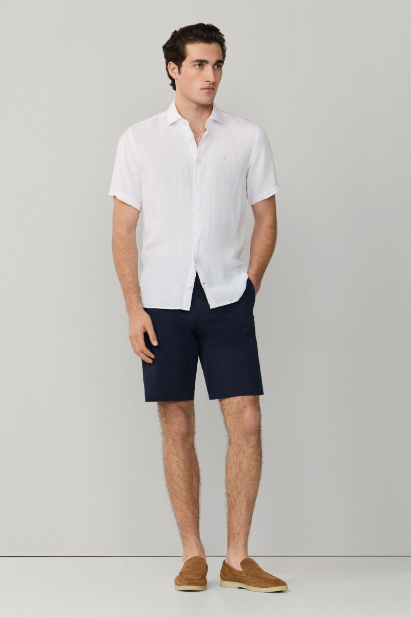 Košeľa Hackett London Gmd Linen Ss Optic White