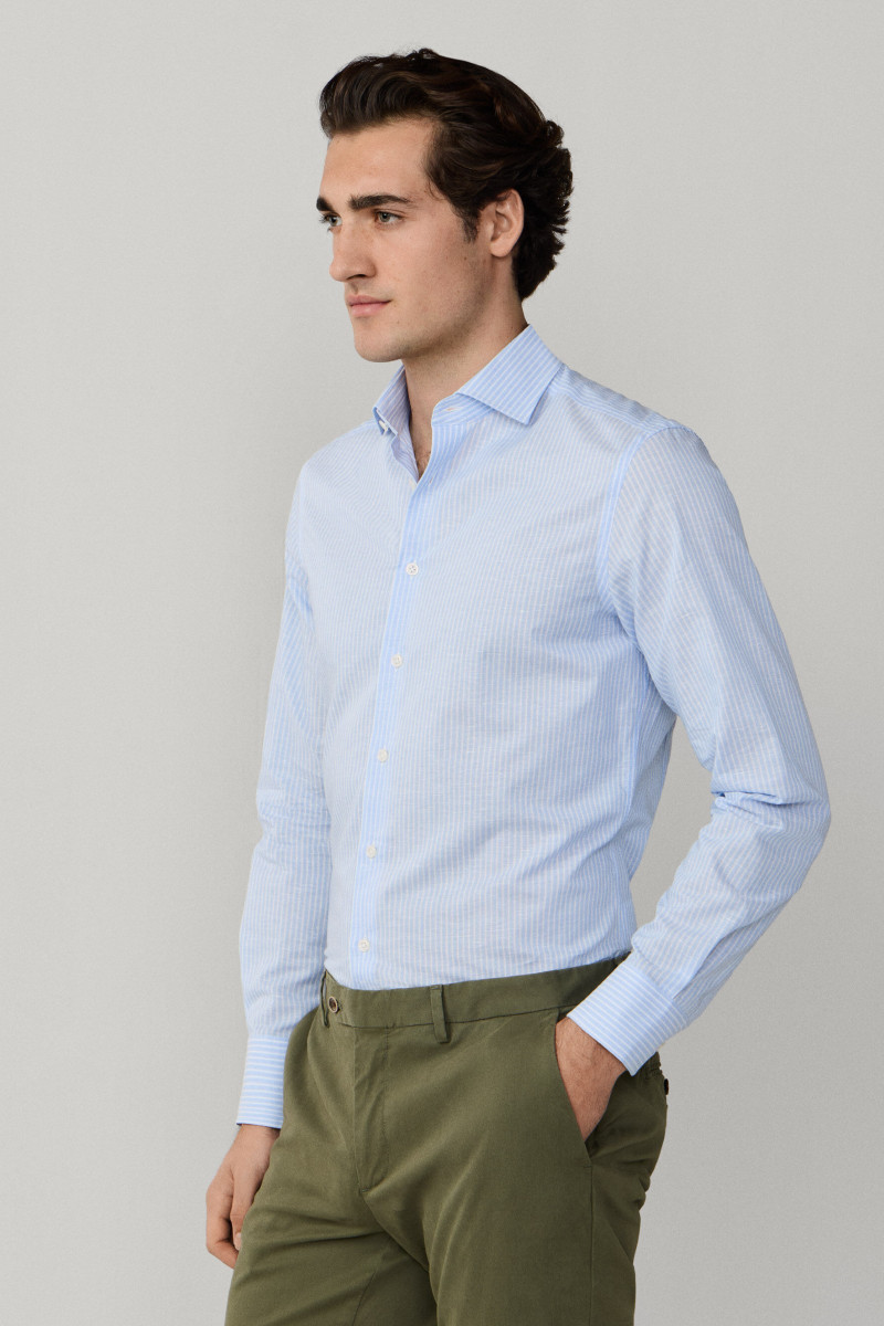 Košeľa Hackett London Formal Bengal Str Light Blue