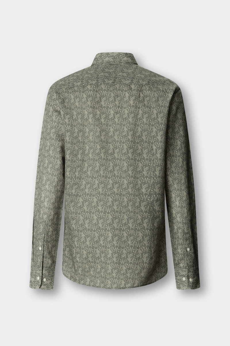 Košeľa Hackett London Tiger Print Sage Green