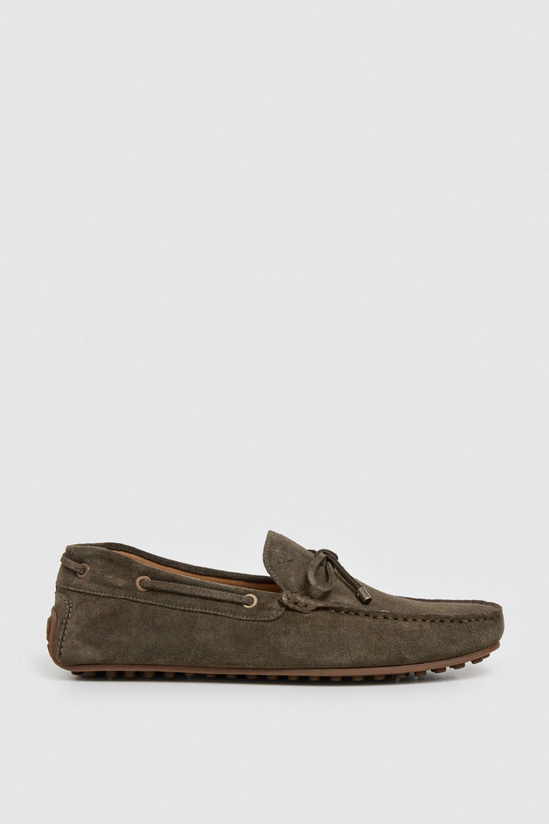 Mokasíny Hackett London Driver Laces Khaki Green