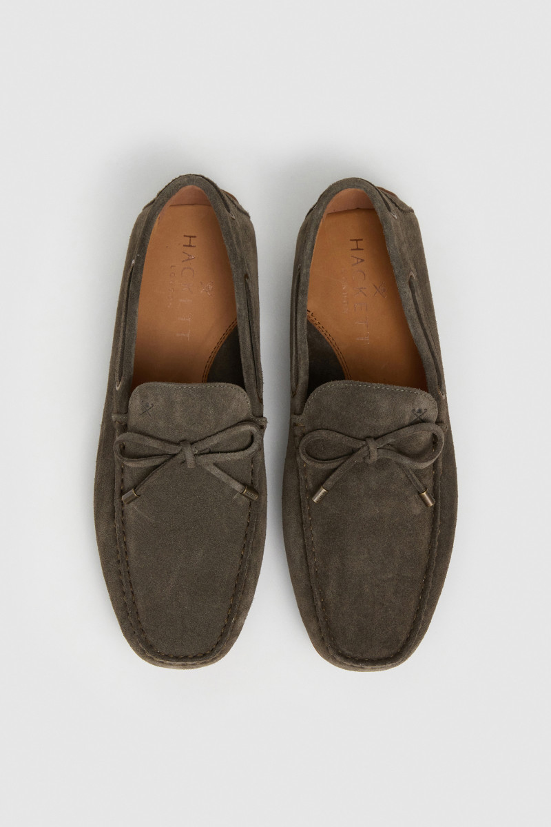 Mokasíny Hackett London Driver Laces Khaki Green