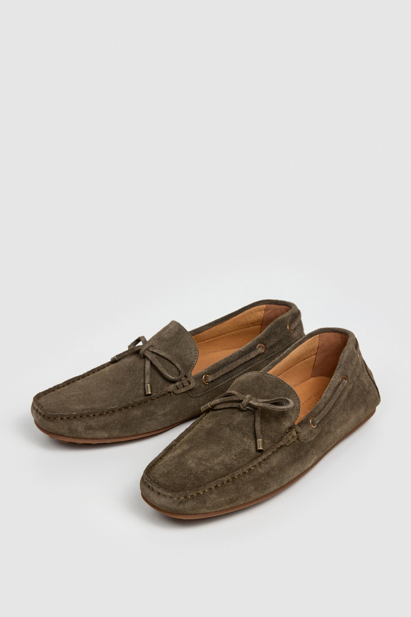 Mokasíny Hackett London Driver Laces Khaki Green