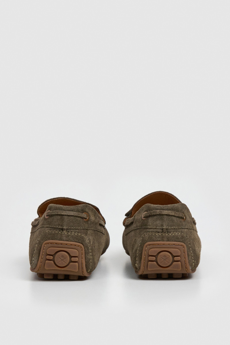 Mokasíny Hackett London Driver Laces Khaki Green