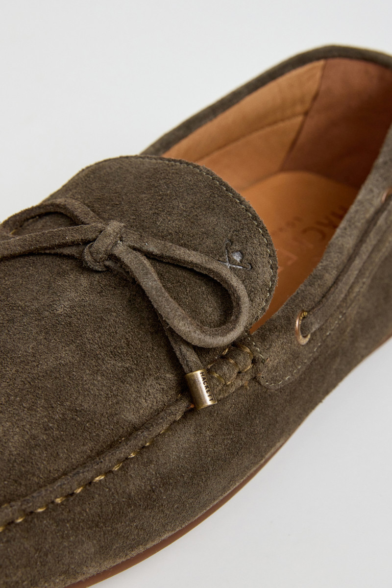 Mokasíny Hackett London Driver Laces Khaki Green