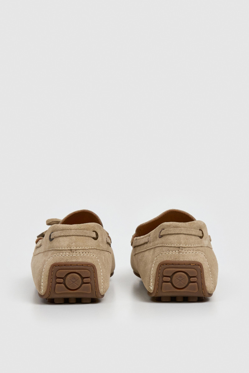 Mokasíny Hackett London Driver Laces Sand Beige