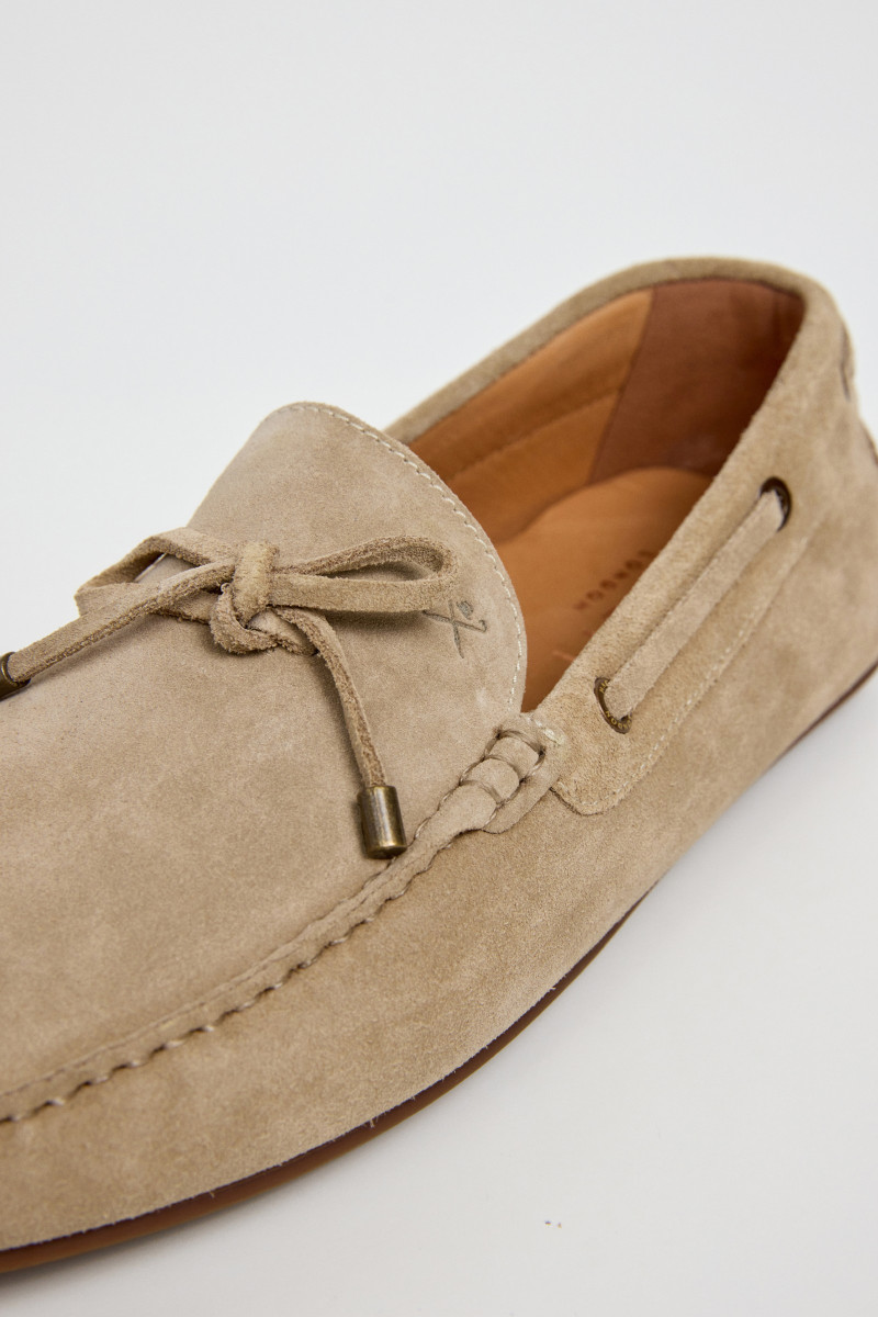 Mokasíny Hackett London Driver Laces Sand Beige