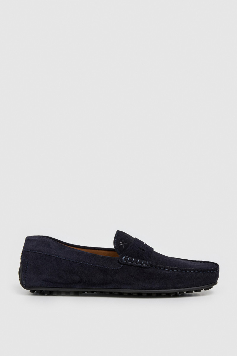 Mokasíny Hackett London Driver Saddle Ink Blue