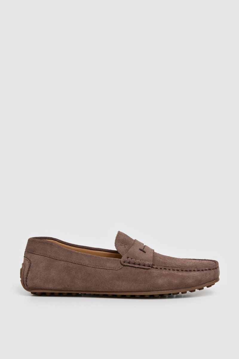 Mokasíny Hackett London Driver Saddle Toffee Brown