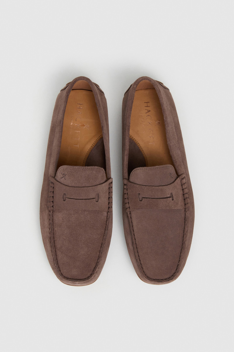Mokasíny Hackett London Driver Saddle Toffee Brown