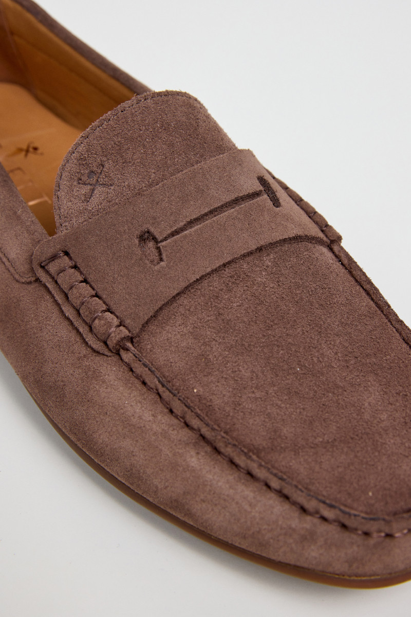 Mokasíny Hackett London Driver Saddle Toffee Brown