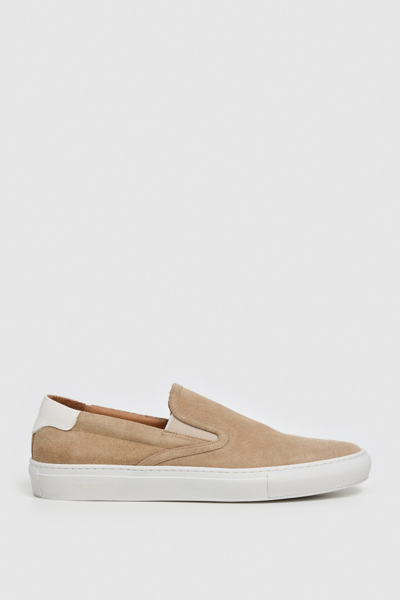 Tenisky Hackett London Idol Slip On Stone Beige