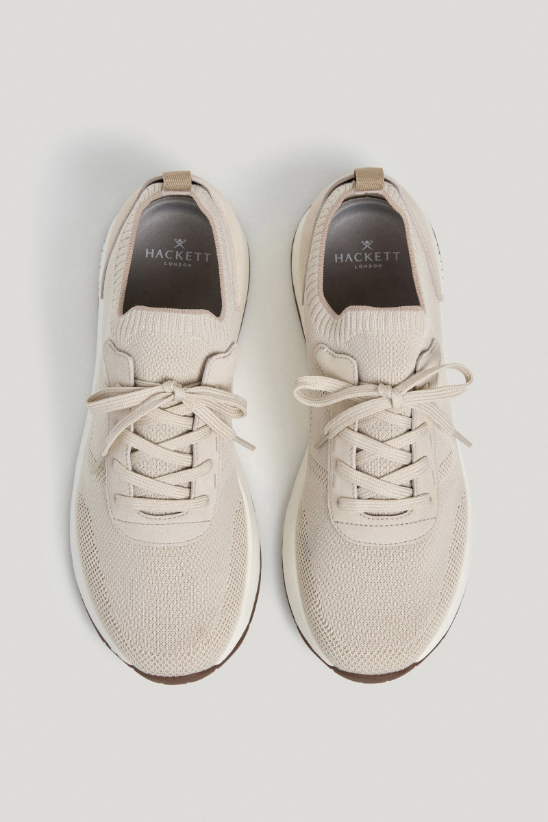 Tenisky Hackett London H-Runner Knit Off White