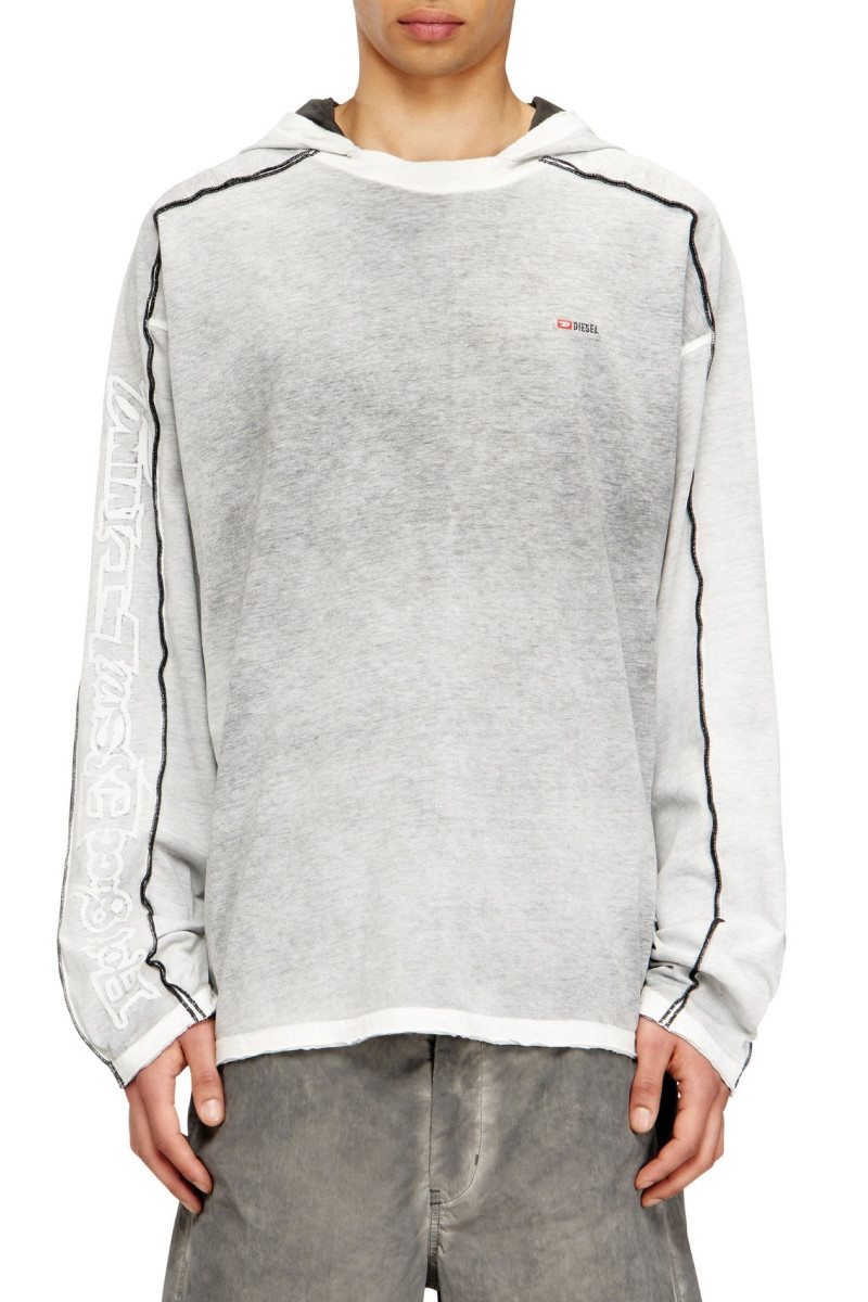 Tričko Diesel T-Riven-Ls-Hood T-Shirt Black