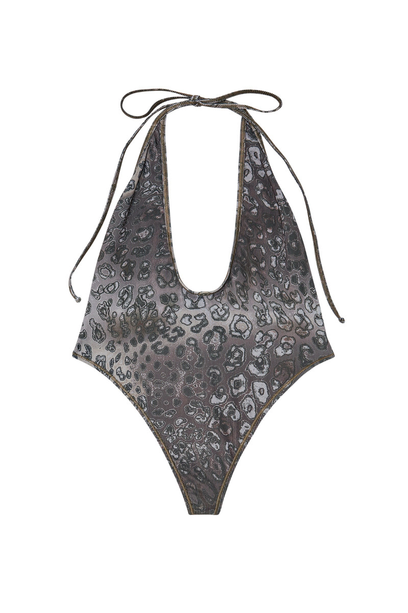 Plavky Diesel Audrey-Utlt Swimsuit Leopard Brown