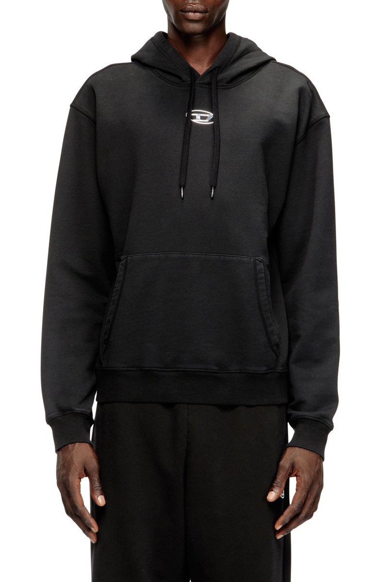 Levně Mikina diesel s-norm-hood-iod sweat-shirt caviar