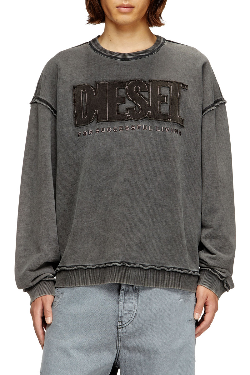 Levně Mikina diesel s-boxt-raw-v1 sweat-shirt black