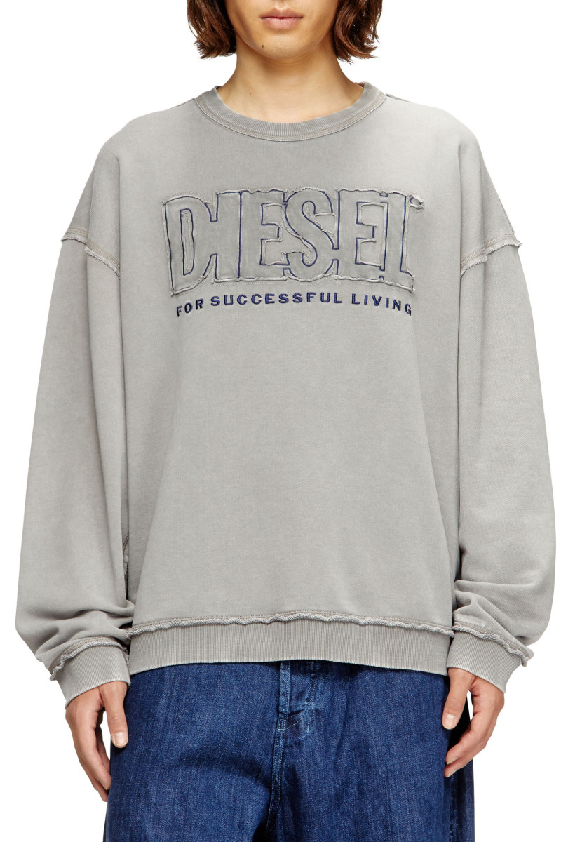 Levně Mikina diesel s-boxt-raw-v1 sweat-shirt steeple gray