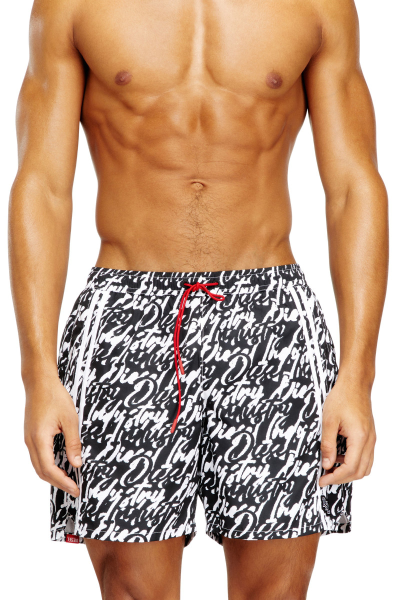 Fürdőruha Diesel Soccer-41-D-Pop Boxer-Shorts Black/White