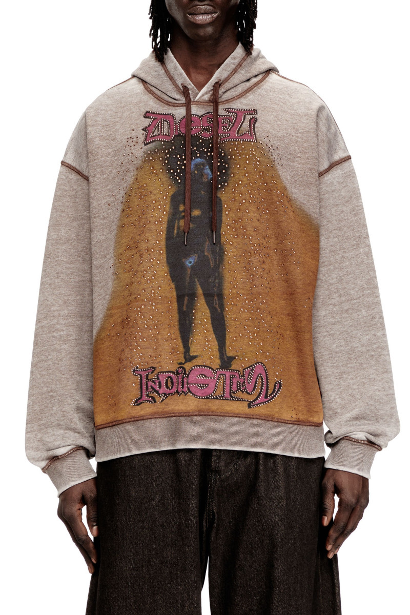 Mikina Diesel S-Boxton-Hood Sweat-Shirt Marrone Scuro