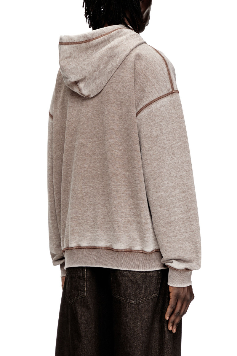 Mikina Diesel S-Boxton-Hood Sweat-Shirt Marrone Scuro