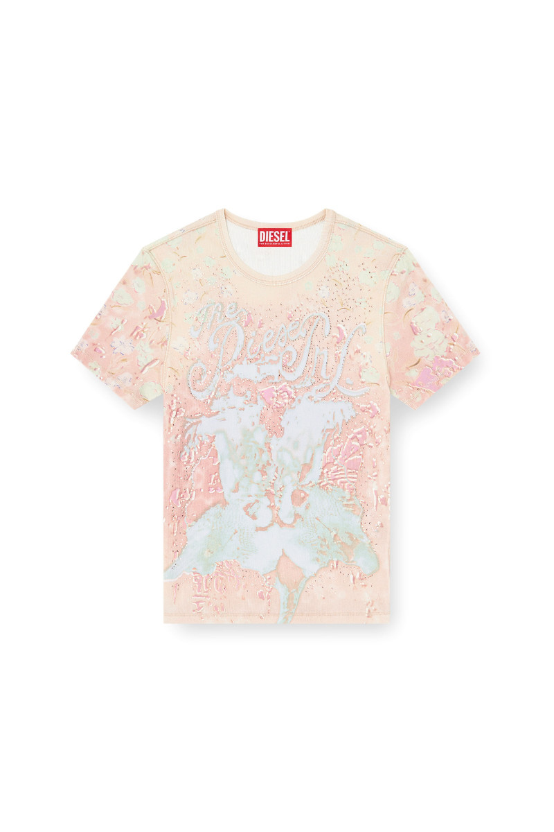 Tričko Diesel T-Bril T-Shirt Brown-Peach Color