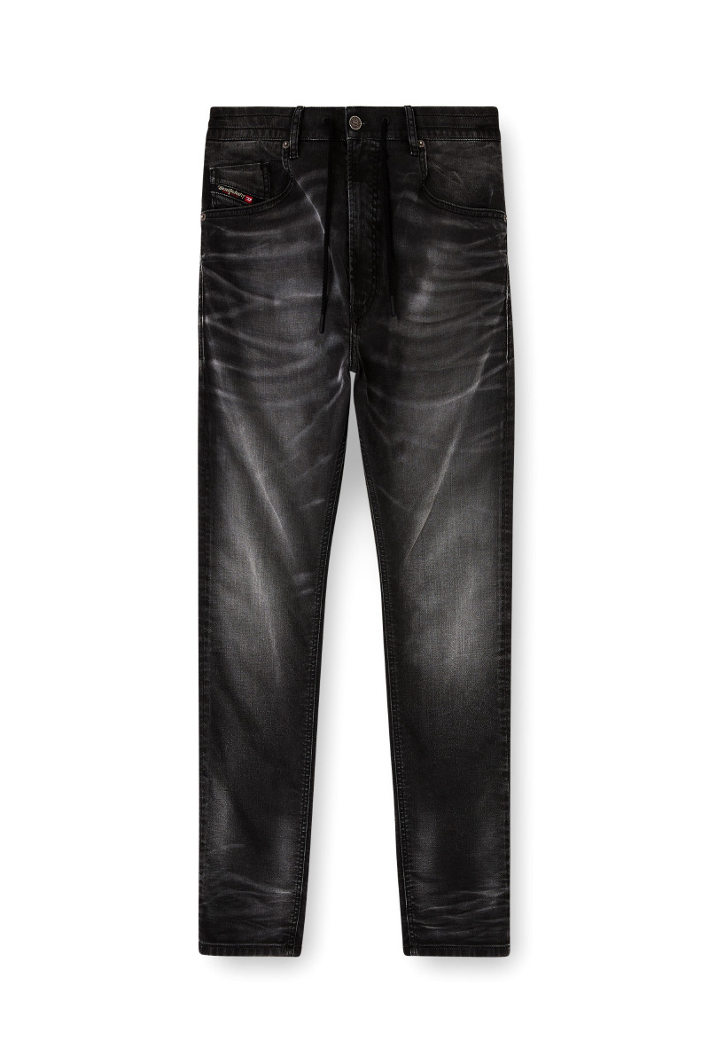 Džínsy Diesel 2032 D-Krooley-B Jogg Sweat Jeans Black/Denim