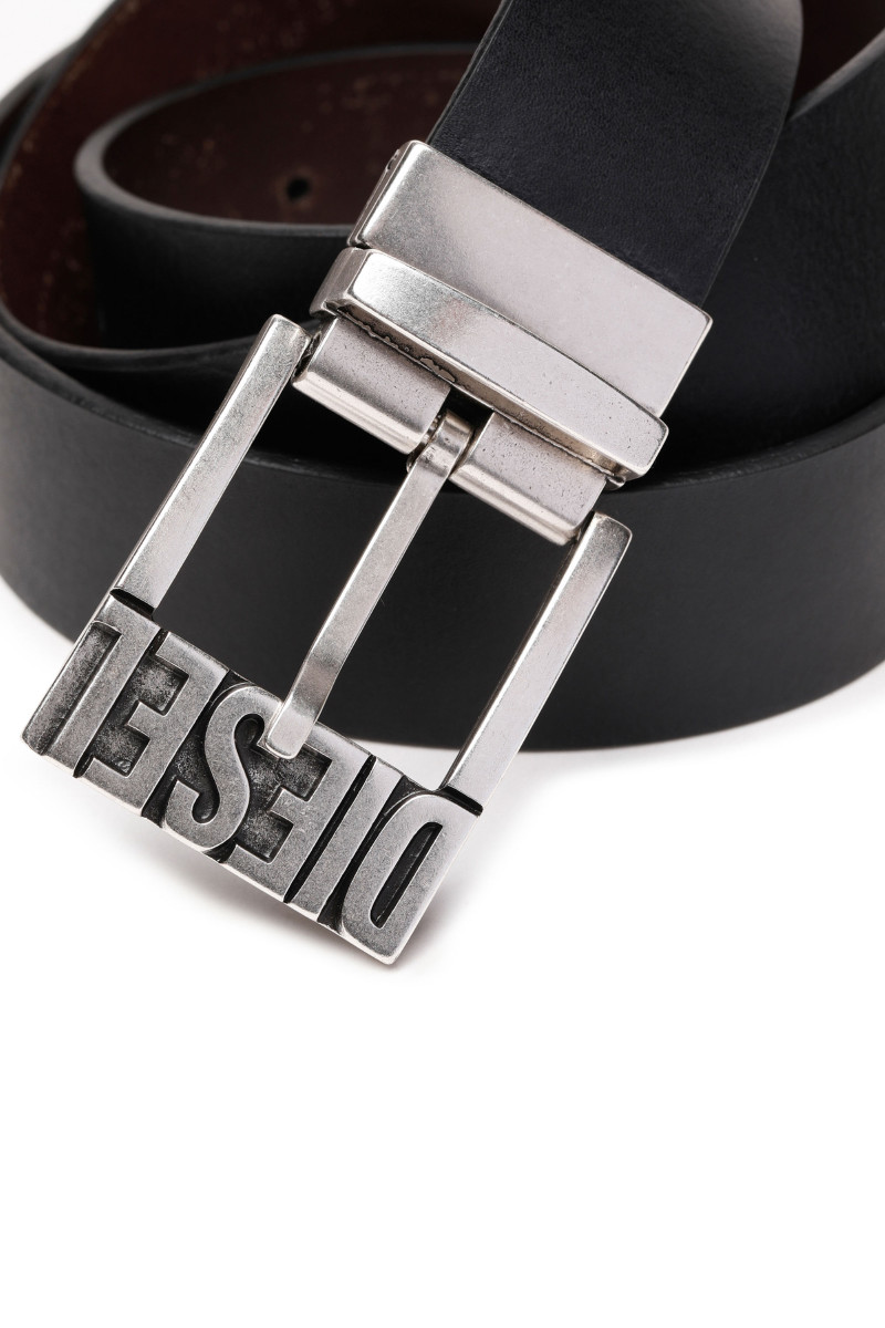 Opasok Diesel Diesel Logo B-Shift Ii Belt Black/Dark Brown