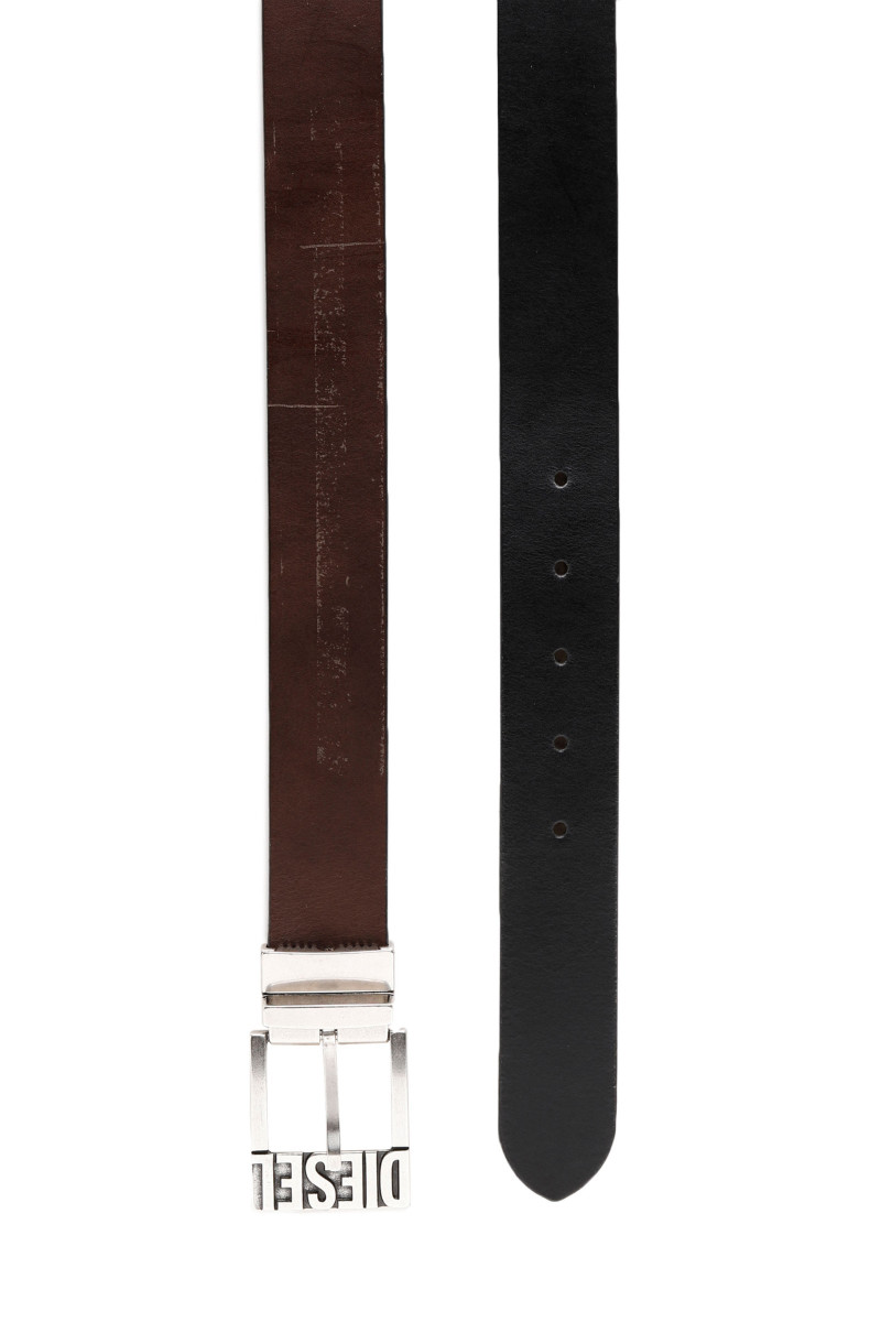 Opasok Diesel Diesel Logo B-Shift Ii Belt Black/Dark Brown
