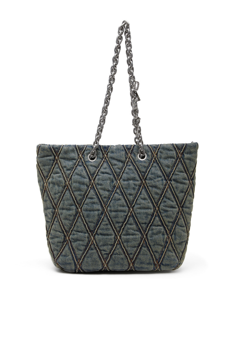 Levně Kabelka diesel charm-d shopper m shopping bag blue dirty wash