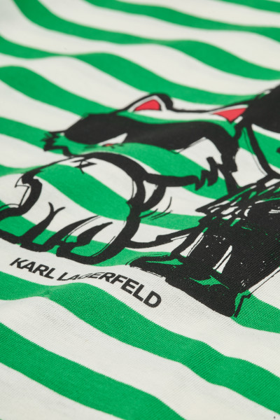 TRIČKO KARL LAGERFELD IKON PRINT STRIPE LSLV TOP - Fotografia č. 3