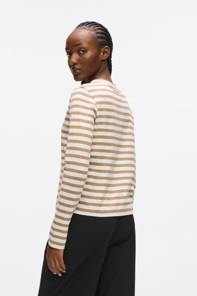 TRIČKO KARL LAGERFELD IKON PRINT STRIPE LSLV TOP - Fotografia č. 3