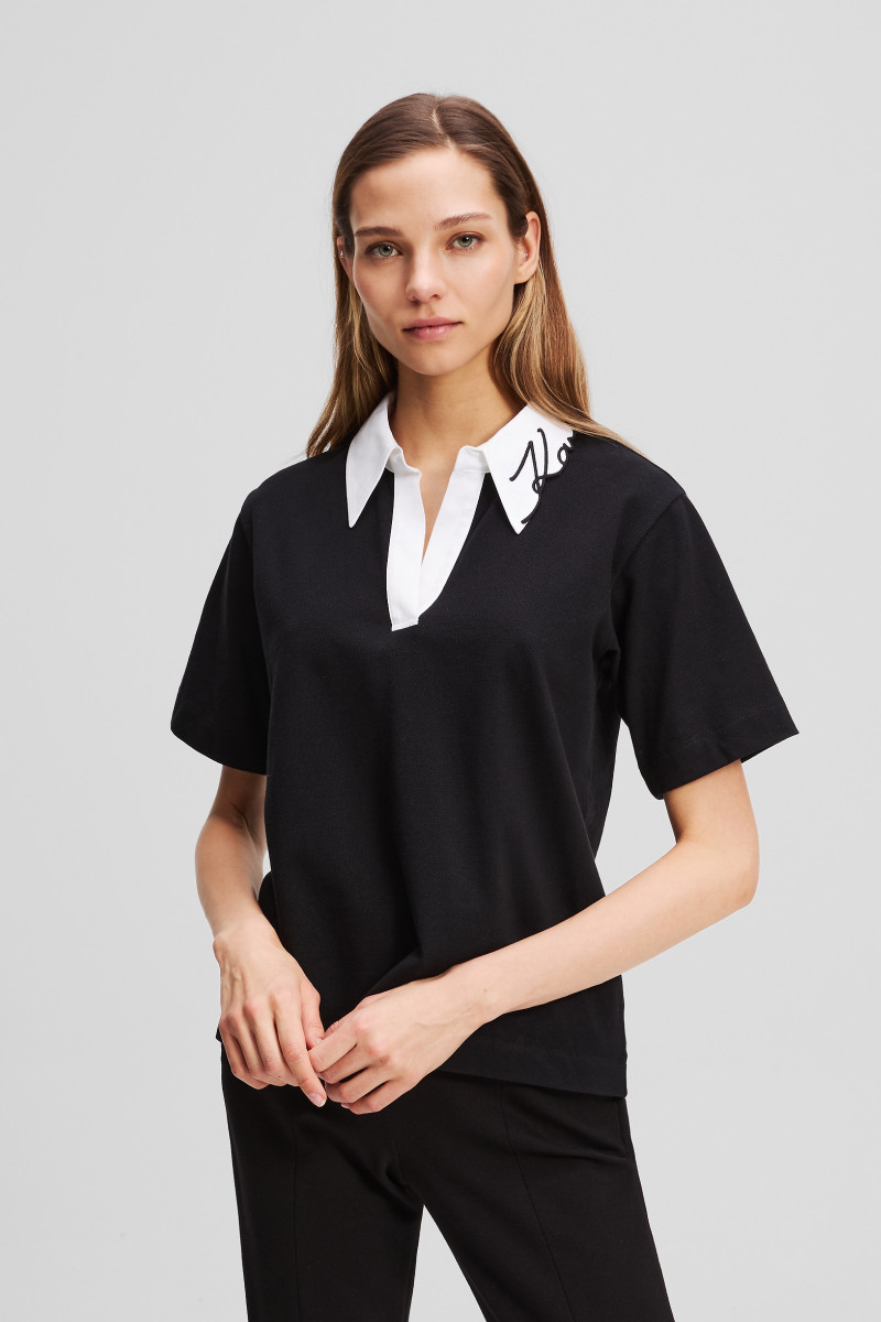 Póló Karl Lagerfeld Karl Signature Polo Black
