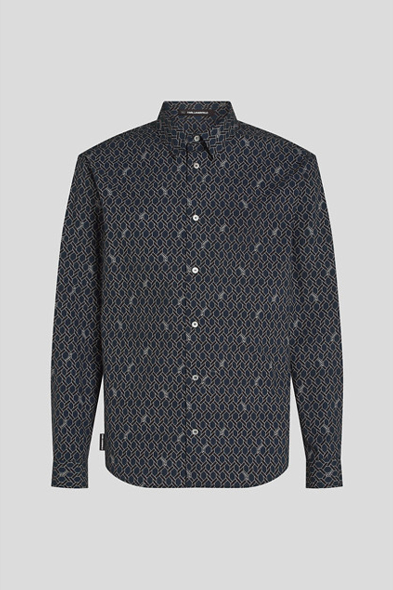 Levně Košile karl lagerfeld geometric aop lslv shirt peacoat