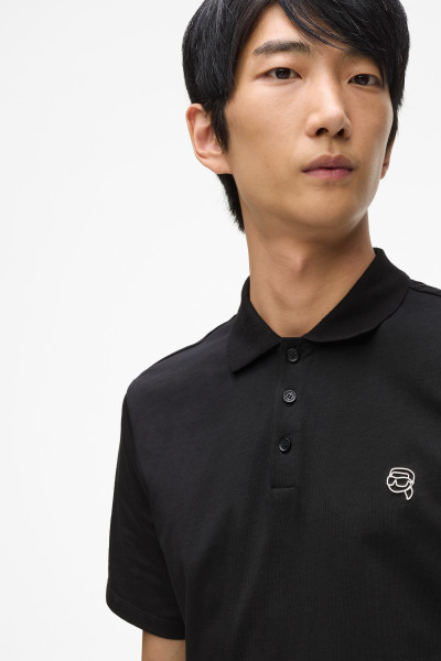 TRIČKO KARL LAGERFELD IKON JERSEY SSLV POLO - Fotografie č. 4