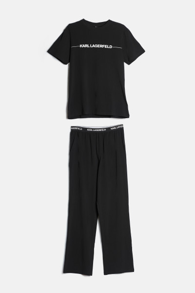 PIZSAMA KARL LAGERFELD LOGO JERSEY SHINE PJ SET - Kép 4