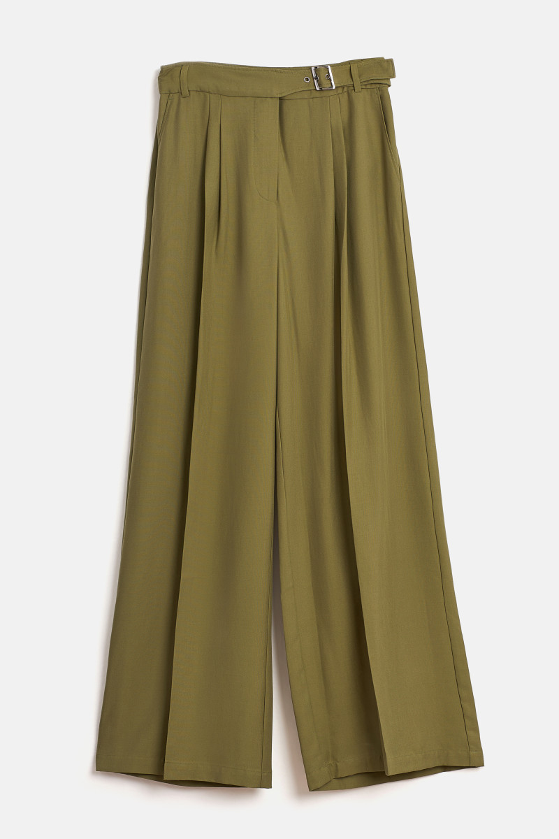 Nohavice Karl Lagerfeld Belt Detail Daily Pants Cedar