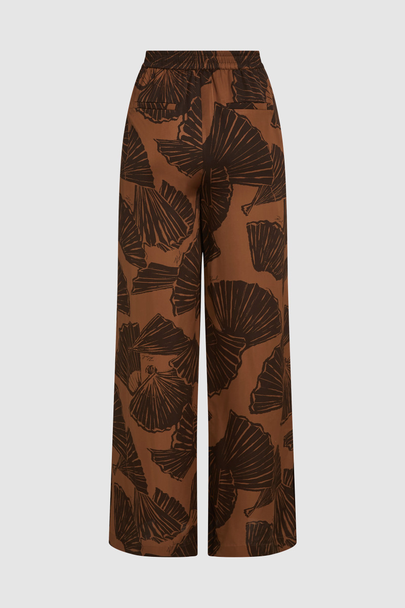 Nohavice Karl Lagerfeld Printed Fluid Pants Graphic Fan Friar Brown
