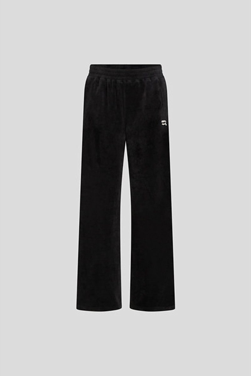 Levně Tepláky karl lagerfeld ikon velvet sweatpants black