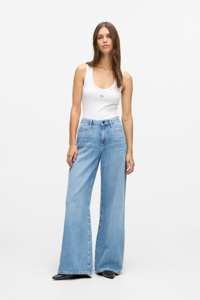 DŽÍNY KARL LAGERFELD STUD DETAIL DENIM PANTS - Fotografie č. 1