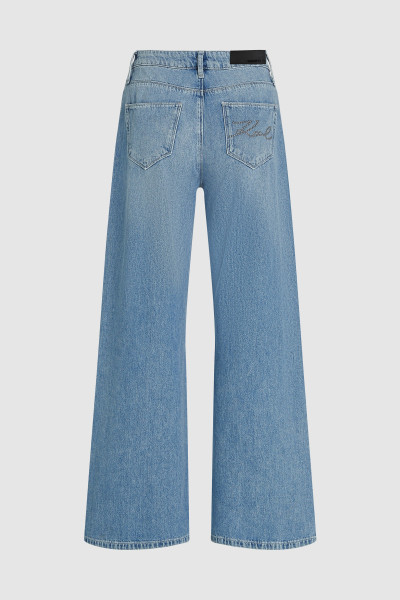 DŽÍNY KARL LAGERFELD STUD DETAIL DENIM PANTS - Fotografie č. 6