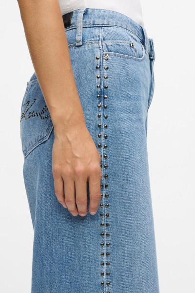 DŽÍNY KARL LAGERFELD STUD DETAIL DENIM PANTS - Fotografie č. 4