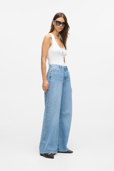 DŽÍNY KARL LAGERFELD STUD DETAIL DENIM PANTS - Fotografie č. 2