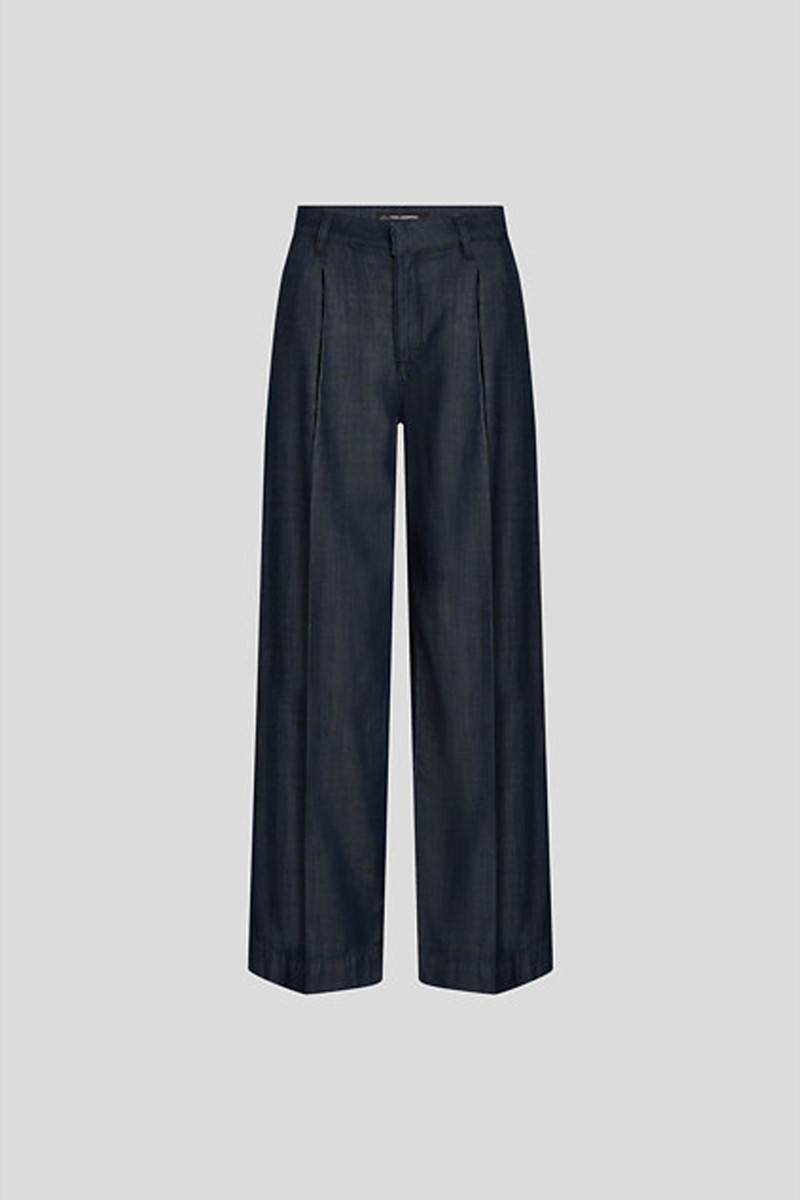 Nohavice Karl Lagerfeld Fluid Denim Wide Leg Pants Dark Blue Denim