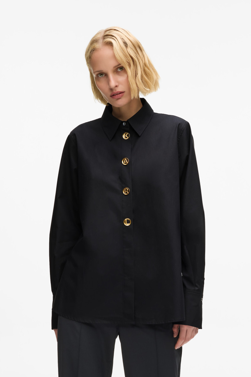 Levně Košile karl lagerfeld karl daily poplin shirt black