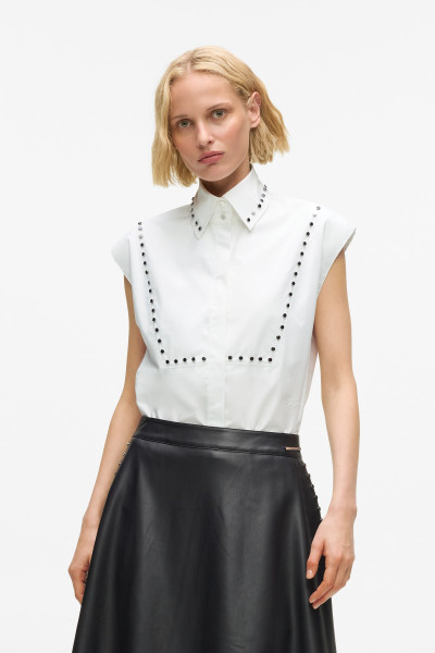 KOŠILE KARL LAGERFELD STUD DETAIL POPLIN SHIRT - Fotografie č. 1