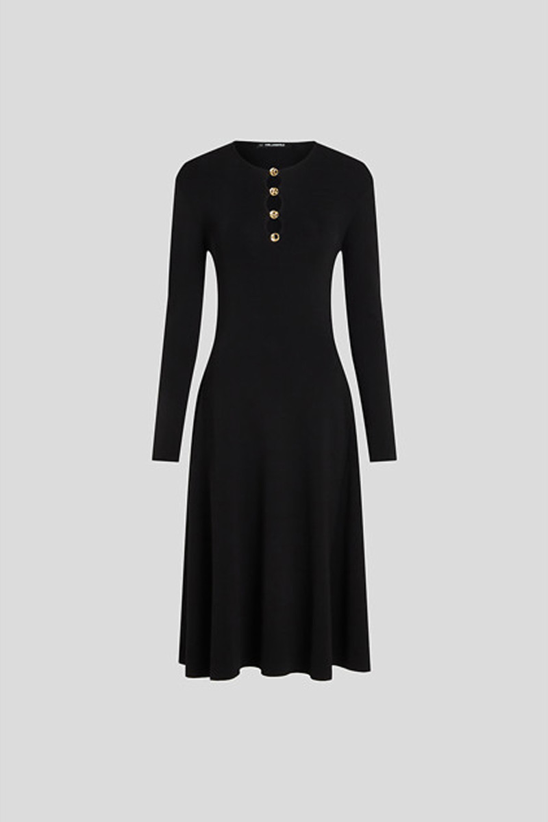 Levně Šaty karl lagerfeld karl daily knit dress black
