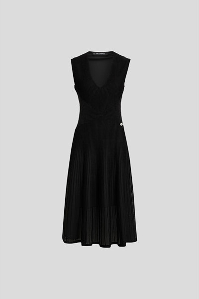 ŠATY KARL LAGERFELD ELEGANT FLOCK KNIT DRESS - Fotografie č. 1