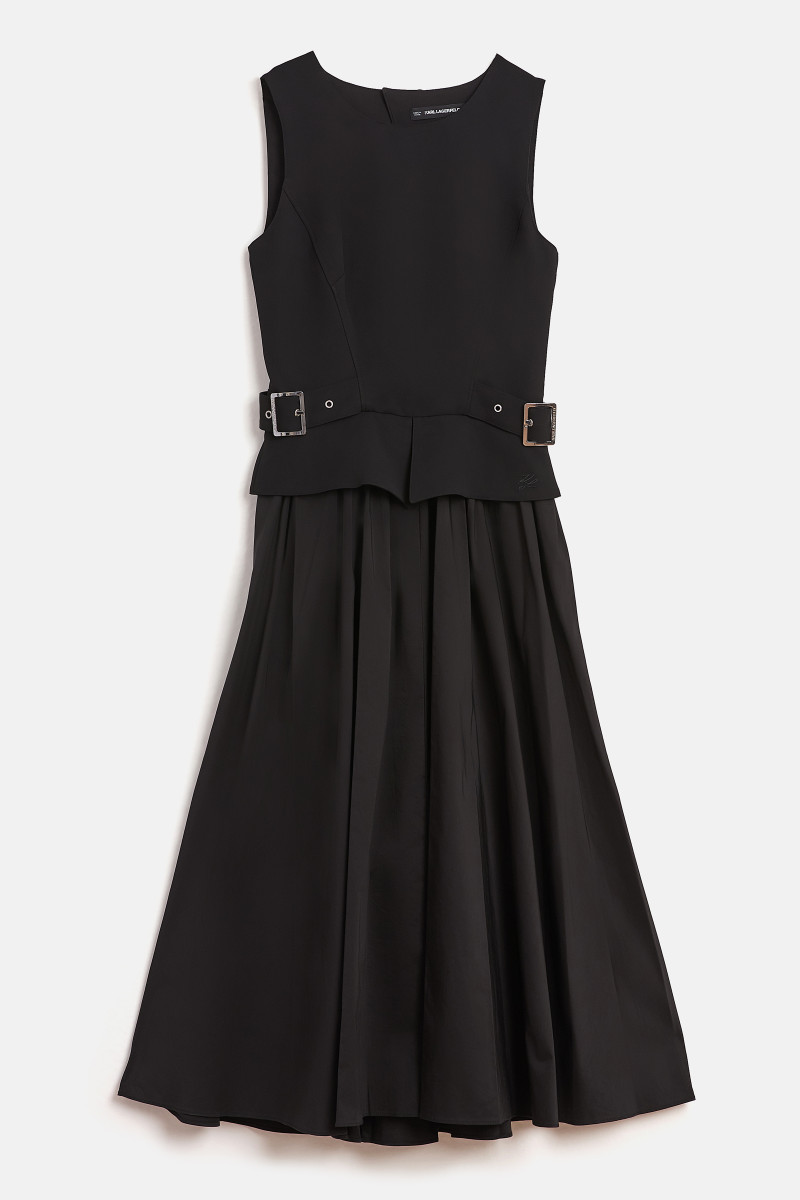 Šaty Karl Lagerfeld Belt Detail Dress Black